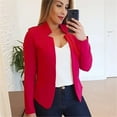 thumbnail image 6 of Huvoen Women’s Cropped Formal Open Front Blazers Suit, Long Sleeve Slim Blazers Jacket Cardigans, Slim Work Office Fitted Lightweight Short Cardigan Red l, 6 of 6