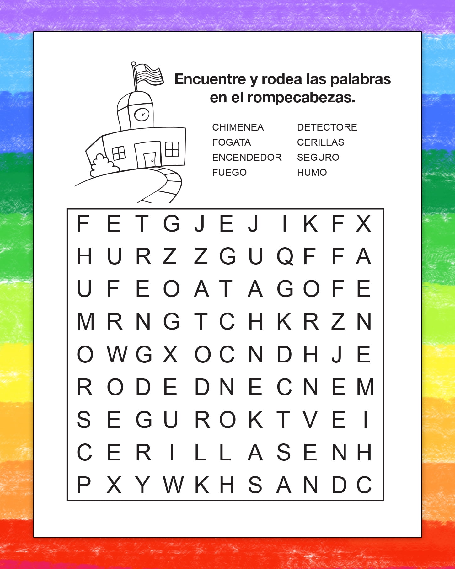 ZoCo 25-Pack Fire Safety Kids Coloring & Activity Books in Spanish