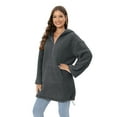 thumbnail image 4 of Monfince Womens Oversized Sherpa Pullover Hoodie with Pockets Fuzzy Fleece Sweatshirt Coat Gray M, 4 of 8