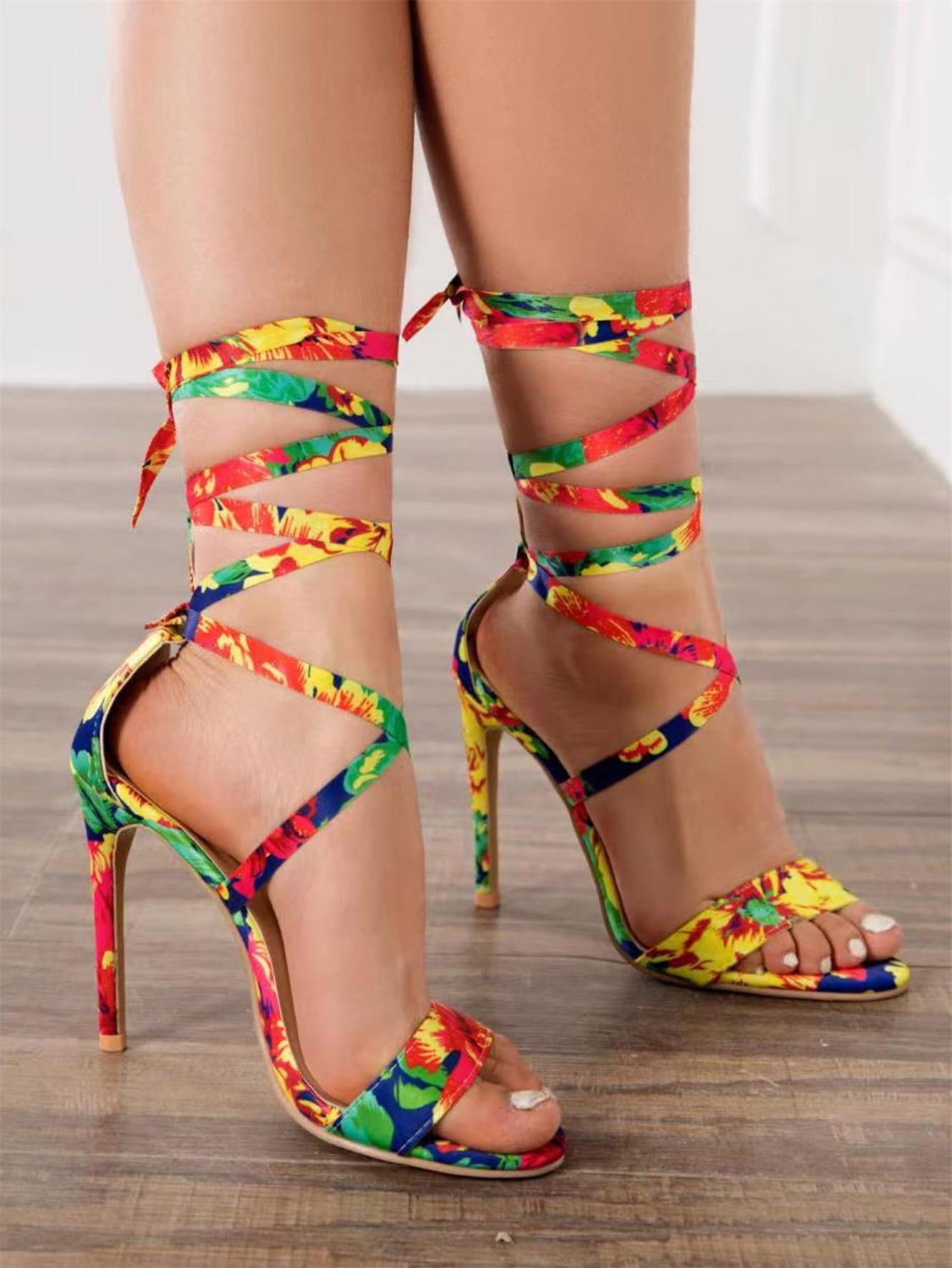 Retro Leather Bohemia Printed Strappy Chunky High Heel Sandals - China  Village Sandals and Socofy price | Made-in-China.com