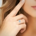 thumbnail image 2 of Natural Larimar Round Shape Rings in Sterling Silver for Women, Special Birthstone Jewelry for Her Birthday, Wedding Anniversary, Christmas, Mothers Day, 2 of 8