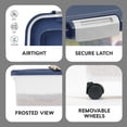 thumbnail image 2 of IRIS 54 Lbs / 69 Qt Airtight Pet Food Storage Container with Attachable Casters, Navy, 2 of 6
