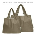 thumbnail image 3 of Wrapables Large & Small Foldable Tote Nylon Reusable Grocery Bags, Set of 2, Olive Gray, 3 of 5