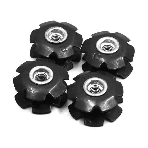 Unique Bargains 4Pcs Metal MTB Bike Cycling Bicycle Flanged Headset Star Nut for 28.6mm Fork