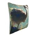 thumbnail image 2 of Fotbe Majestic Ostrich In Forest Pattern Velvet Decorative Throw Pillow Covers with Elegant Piping, Soft Plush Cushion Cover for Sofa, Bed, Car, Office-16"x16", 2 of 8