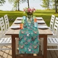 thumbnail image 4 of Pink Flowers Table Runner, Black Brown White Horse Country Retro Teal Washable Cotton Linen Table Runners 120 Inches Long, Dresser Scarf Runner for Dining/Living Room/Kitchen/Square Tables 13''x120'', 4 of 9