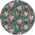 thumbnail image 2 of Addison Rugs Dream Shag Premium Machine Washable Transitional Floral & Leaves Midnight Round Rug, 8' x 8', 2 of 8