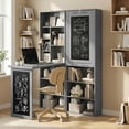 thumbnail image 2 of HOMCOM Convertible Desk with Blackboard & Shelf Multi-Function Table, Grey, 2 of 10