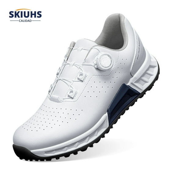 SKIUHS Men's Golf Shoes – Waterproof Leather Golf Sneakers, Anti-Slip Spikeless Outsole for Pro-Level Traction & Comfort