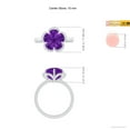 thumbnail image 3 of ANGARA Natural Tulip-Inspired 4.4 ct Amethyst Ring with Diamond Halo in 14K White Gold for Women (Size-10mm) | February Birthstone, Anniversary, Jewelry Gift for Women | Natural Amethyst Ring, 3 of 7