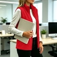 thumbnail image 6 of Tusihei Women's Zip Up Fleece Vest Collared Sleeveless Warm Soft Casual Outerwear Solid Basic Coat for Fall Winter Layering, Red XL, 6 of 9