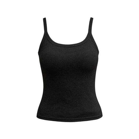 Pumxq Womens Scoop Neck Tank Tops Basic Sleeveless Summer Shirts Black L