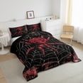 thumbnail image 4 of Feelyou Red Rose Spider Bedding Comforter Set for Couple, Romantic Anniversary Twin Comforter Sets, Modern Gothic Fashion Reversible Bedding Set, Luxury Bedroom Decor, 2pcs, 4 of 9