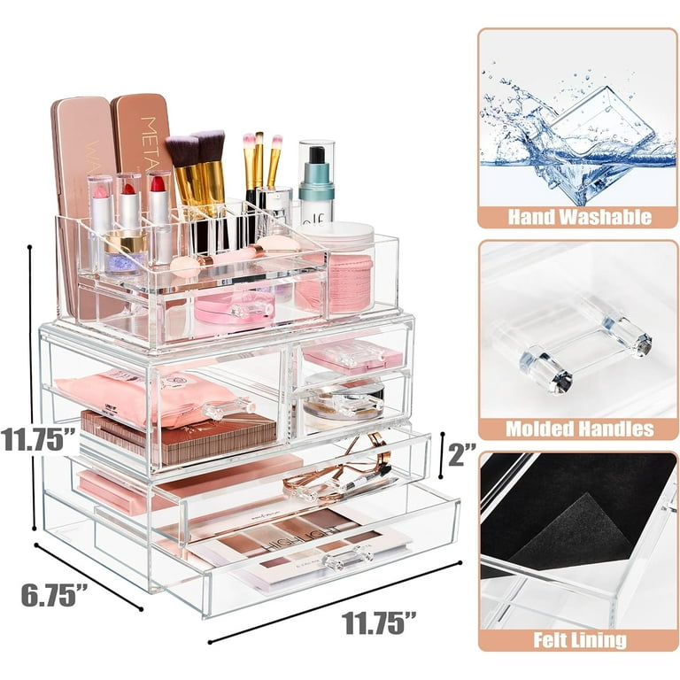 Sorbus Clear Drawer Organizer 2 Piece Set 