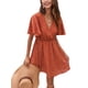 thumbnail image 5 of Sunloudy Vestido casual de manga corta para mujer, a la moda, estampado de puntos, cuello en V, cintura alta, vestido de gasa Sunloudy S M L XL, 5 of 9
