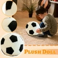 thumbnail image 2 of Wizlet Fluffy Stuffed Toy Soccer Ball Plush Pillow Soft Durable Stuff Soccerball Gift for Kids Boy Baby 10 in Black -White, 2 of 5