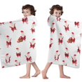thumbnail image 4 of White Christmas Santa Pattern Hooded Bath Towel，60"x35" for Ages 3 To 12 Kids, Quick Dry Lightweight Soft Microfiber Hood Beach Towel Cover Up for Kids, 4 of 7