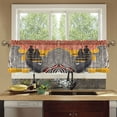 thumbnail image 4 of Yayeee Kitchen Curtains Tier Set of 2 Light Filtering 57"x24" Over Sink Window Panels, Striped Boat, 4 of 7