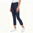 thumbnail image 6 of HongQid Women's Cropped Pants Elastic Waist Rolled Hem High Waisted Casual Work Petite Capri Trousers with Pockets, 6 of 7