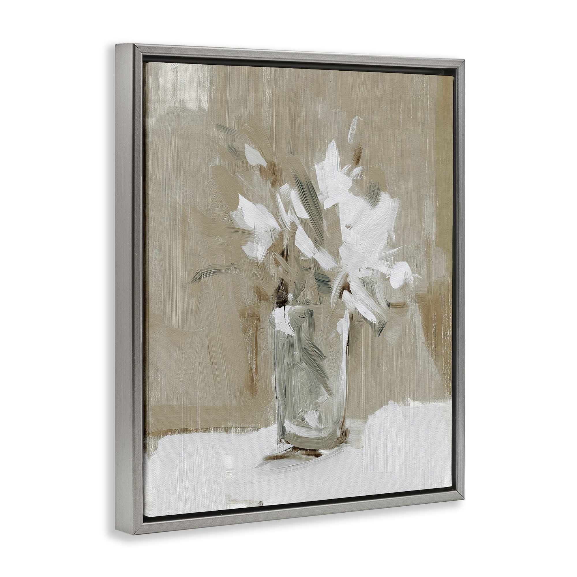 Stupell Industries Pure Forms Still Life Gray Framed Floater Canvas Wall Art, design by Svetlana Aleynikova