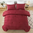 thumbnail image 3 of JML Tufted King Comforter Set 3 Pieces, Jacquard Boho Tufts Bedding Set - All Season Duvet and 2 Pillow Shams Bed Sets, Burgundy, 3 of 7
