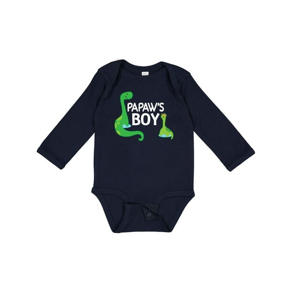 Inktastic Papaw's Boy Grandson Boys Long Sleeve Baby Bodysuit