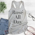 thumbnail image 2 of Rose All Day Tank Top, Ladies Racerback Tank Top, Wine Tank, Bachelorette Tank, Silver Gray, Large, 2 of 3