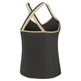 thumbnail image 3 of Women's WEAR by Erin Andrews Black New Orleans Saints Cross Strap Tri-Blend Tank Top, 3 of 4