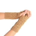 thumbnail image 4 of Bmisegm Winter Gloves Women Women Knitted Wool Open Finger Half Finger Short Warm Pattern Mittens C, 4 of 5