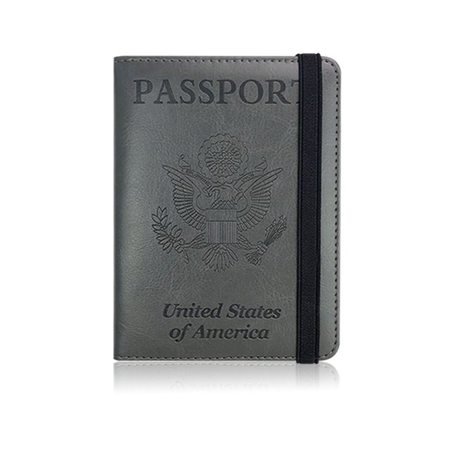 Passport Wallet Passport Holder Cover Case Leather Travel Wallet Rfid Blocking for Men Women,Gray