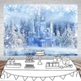 thumbnail image 2 of Fondo de invierno con tema de país de las maravillas, decoraciones para fiestas de país de las maravillas, fondo de fotografía con castillo de hielo de cristal para niños, accesorios de estudio, 2 of 5