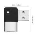 thumbnail image 2 of IDEANATEGRATE 2Ud Convertidor USB Tipo C En De Codo Para Carga Y Transferencia De Datos Negro, 2 of 8