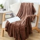 thumbnail image 4 of Manta de franela de terciopelo para sofá - manta decorativa de cuadros suave - 47x79 pulgadas gris o café - manta sofá cama cómoda para todas las estaciones, 4 of 6