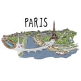 thumbnail image 3 of Paris, France, Cityscape, Line Drawing (100% Cotton Canvas Reusable Tote Bag), 3 of 3