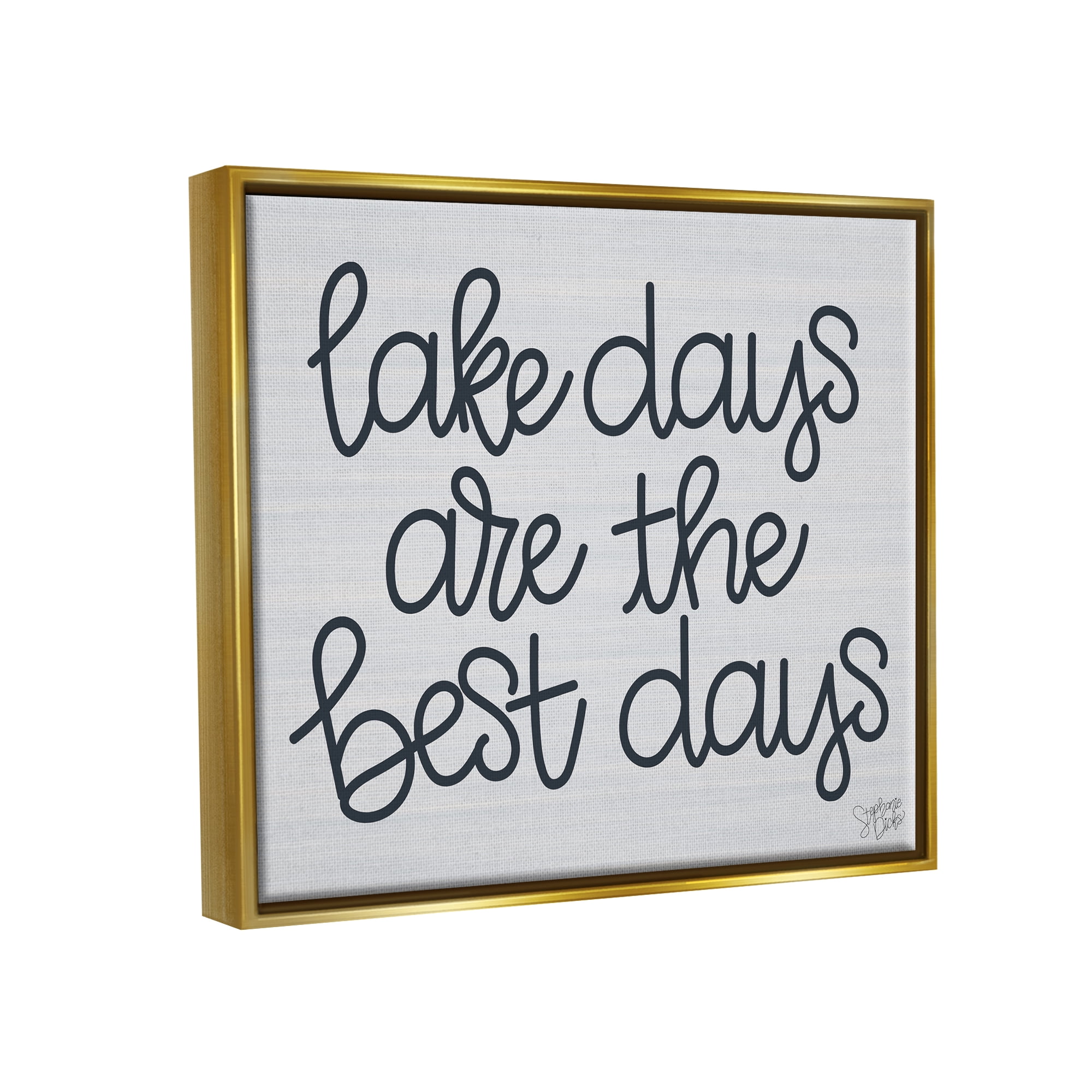 Stupell Lake Days Are Best Nautical Phrase Landscape Painting Gold Floater Framed Art Print Wall Art