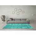 thumbnail image 3 of Ahgly Company Machine Washable Indoor Rectangle Persian Turquoise Blue Traditional Area Rugs, 7' x 10', 3 of 4