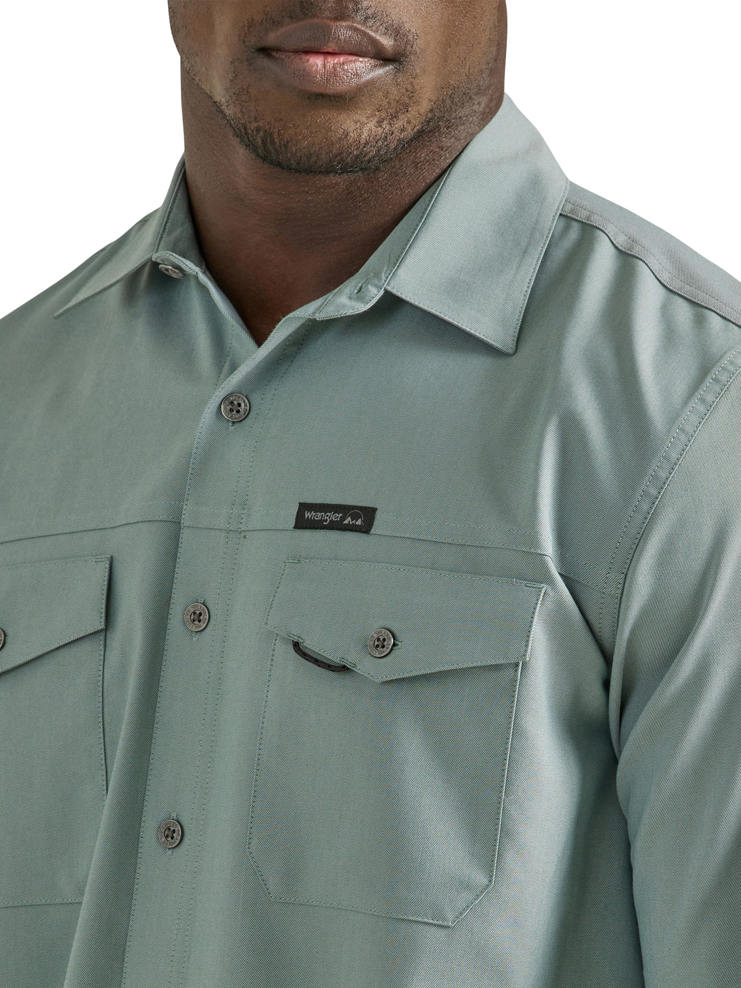Wrangler® Men's Outdoor Long Sleeve Shirt with UPF 30+ Protection, Sizes S-5XL