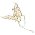 thumbnail image 1 of QUMIIRITY Elegant Silver Butterfly Hair Clip with Cat Eye Stone Pendant Stylish Metal Hairpin for Special Occasion, 1 of 7
