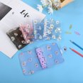 thumbnail image 4 of Estuche transparente de PVC con 3 agujeros para hojas sueltas, mini cuaderno de hojas sueltas portátil, con espiral, para papelería Daisy, 4 of 5
