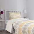 thumbnail image 3 of Ambesonne Ethnic Quilted Bedspread Set 2 Pcs, Modern Bohem Flower, Twin Size, Apricot Grey and White, 3 of 5