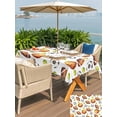 thumbnail image 5 of Outdoor Tablecloth with Umbrella Hole for Patio/Picnic/Party/Camping, Brown Basketball Football Waterproof Table Cloth Rectangle Table Cover Washable, Modern Art Ball Watercolor (60"x 102"), 5 of 8