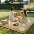 thumbnail image 4 of Brown Daisy Bees Outdoor Rug for Patio/Deck/Porch, Non-Slip Large Area Rug 6 x 9 Ft, Spring Farmhouse Honey Floral Rings Indoor Outdoor Rugs Washable Area Rugs, Reversible Camping Rug Carpet Runner, 4 of 8