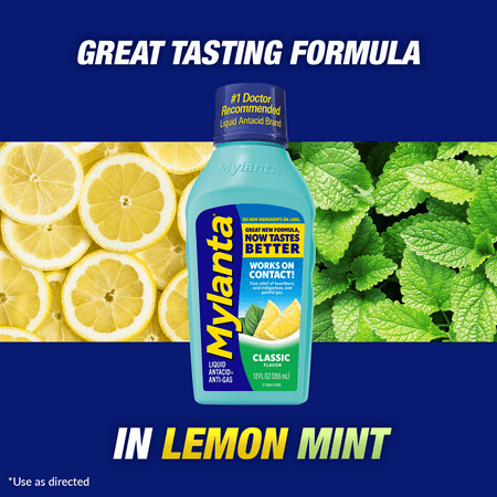 Mylanta for Heartburn, Acid Reflux, & Gas Relief, Liquid Antacid, Classic Flavor, 12 Fluid Ounce