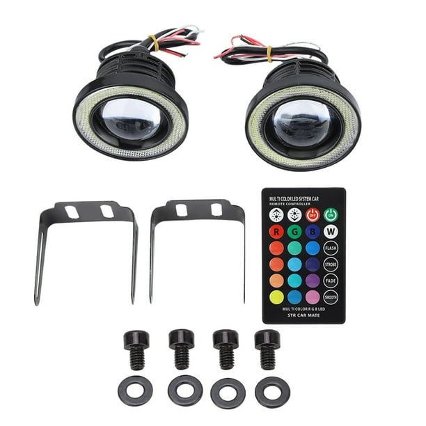 Coche 30W RGB LED Luz antiniebla COB Angel Eye Halo Ring Lámpara súper brillante con control remoto (3.5") Jadeshay A