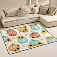 thumbnail image 2 of Dreamtimes Fall Pumpkin Sunflower Area Rug 72x48in Blue Pumpkins Non-Slip Floor Carpet Comfort Floor Mats Decor for Indoor Living Dining Room and Bedroom Area, 2 of 5