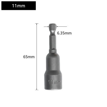 

65mm Long 11mmHexagon Nut Driver Drill Bit Socket Wrench Extension Sleeve