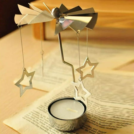 German Candle Carousel - Rotary Spinning Tealight Candle Metal Tea light Holder Carousel Home Decor Gift