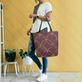 thumbnail image 4 of FORMRS Womens Canvas Tote Bag with Zipper Inner Pocket Shoulder Handbag, Circular Gold Pattern, 4 of 7