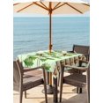 thumbnail image 3 of Outdoor Tablecloth with Umbrella Hole for Patio/Picnic/Party/Camping, Green Botanical Waterproof Table Cloth Square Cover Washable, Acorn Spring Summer Plant Leaves (54"x 54"), 3 of 8