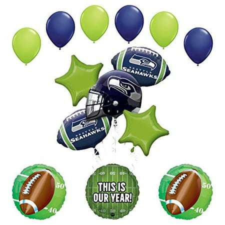 Mayflower Products Seahawks Football Party Supplies This is Our Year Balloon Bouquet Decoration